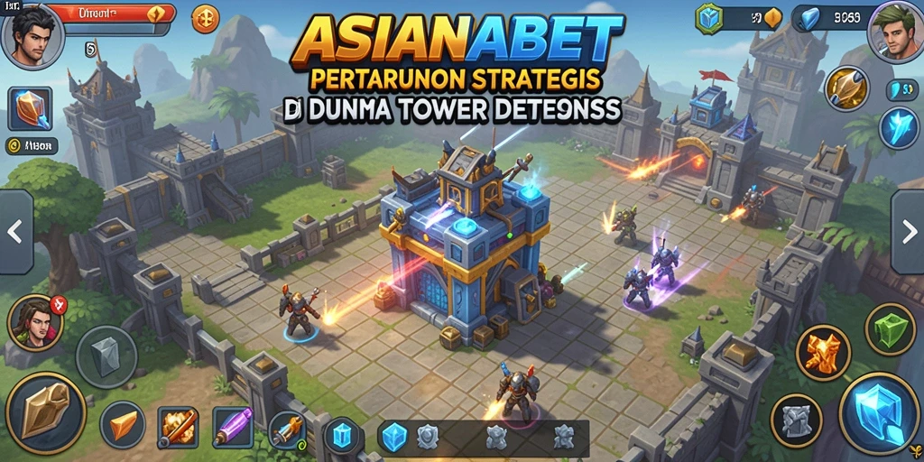 Tampilan gameplay seru ASIANABET dalam pertarungan Tower Defense.