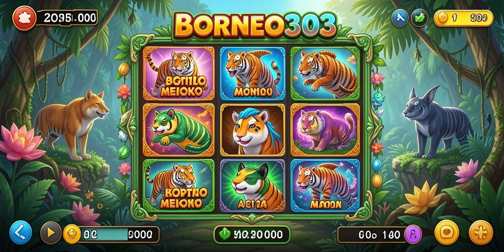 Screenshot BORNEO303 menampilkan gameplay slot yang mendebarkan.