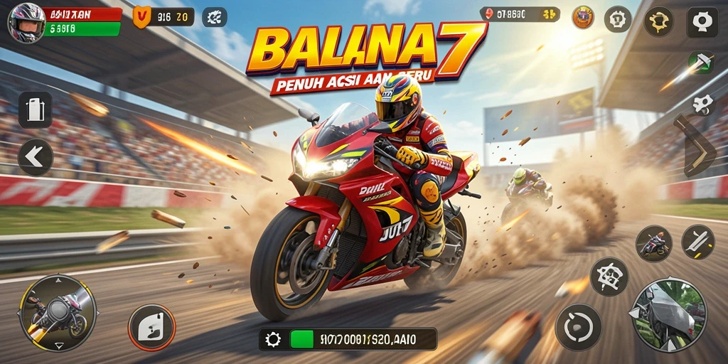 Gameplay JUTA7 yang mendebarkan dalam balapan motor.