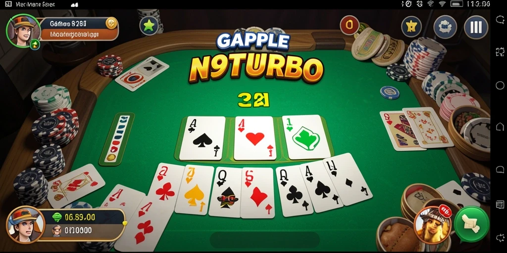 Tampilan menarik dari gameplay N9TURBO saat bermain Gaple.