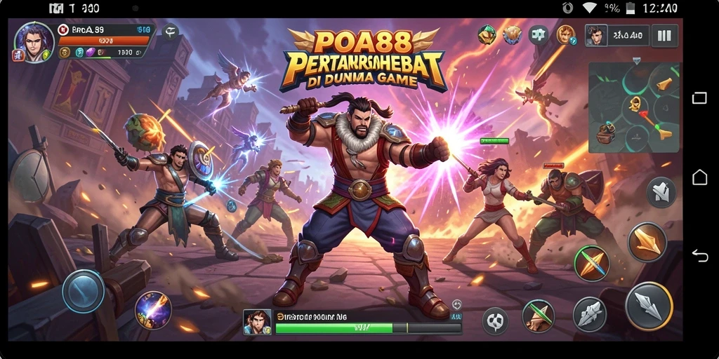 Screenshot utama POA88 menampilkan pertarungan intens antara dua karakter.