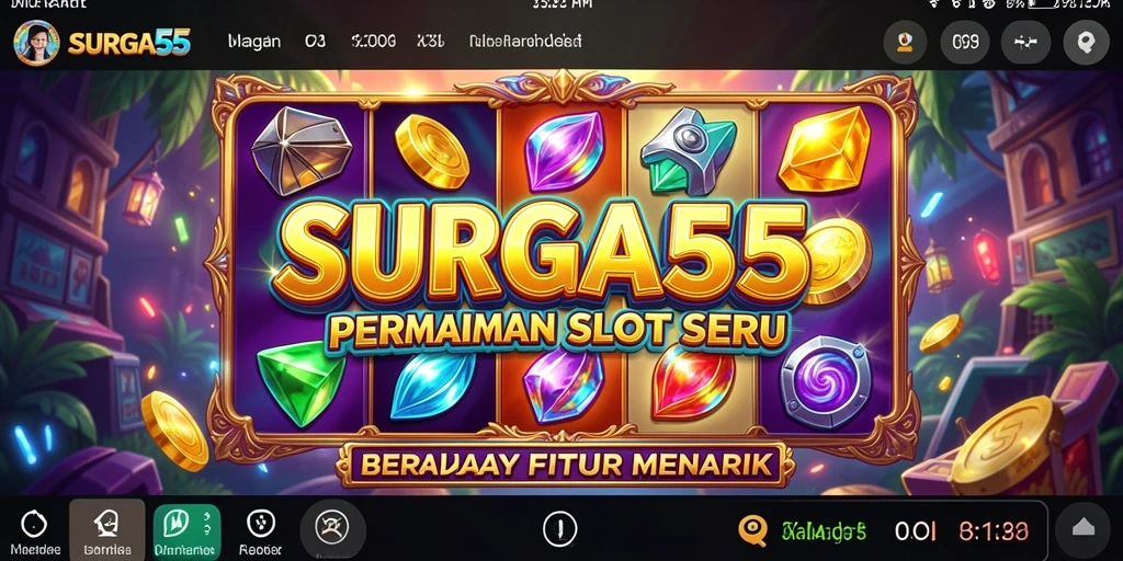 Tampilan permainan Slot SURGA55 yang memukau dan penuh warna.
