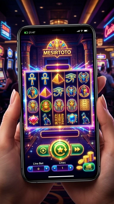 Tampilan beranda aplikasi mesirtoto yang intuitif.